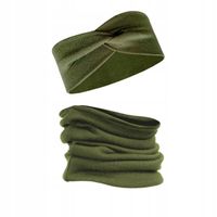 Komplet damski wełniany opaska komin merino