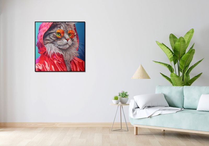 Plakat 80x80cm Kot w Stylu zdjęcie 4