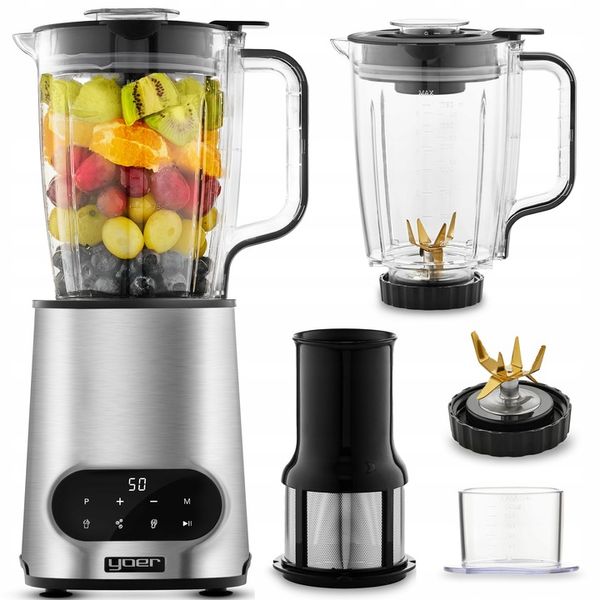Blender kielichowy Wyciskarka do soków Yoer 2200W 2,4L INOX +TURBO zdjęcie 1