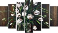 80CM 140CM OBRAZ 7 ELEM TULIPANY ŚCIENNY