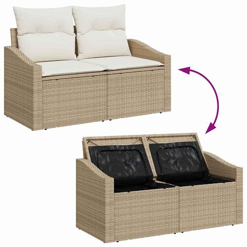 Zestaw Sof na Ogród 5 pcs Beżowy 233 x 117 x 85 cm Polirattan na Arena.pl