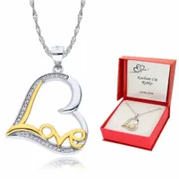 Łańcuszek srebrny damski Serce LOVE 925 Cyrkonie Prezent Dla Dziewczyny