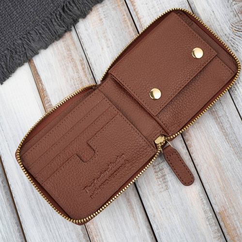 portfel damski skórzany mały brązowy w orientacji poziomej na Arena.pl