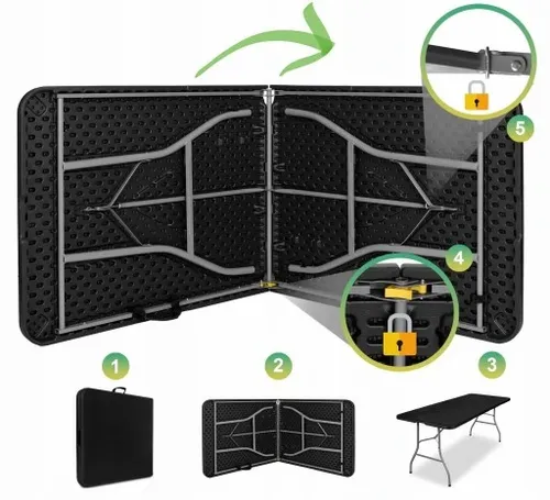 STÓŁ ROZKŁADANY OGRODOWY CATERINGOWY SKŁADANY WALIZKA GRATIS + 2 ŁAWKI na Arena.pl