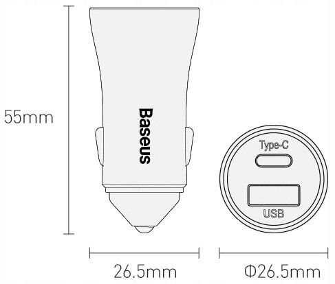 ŁADOWARKA SAMOCHODOWA BASEUS USB + USB-C PD QC 40W zdjęcie 14
