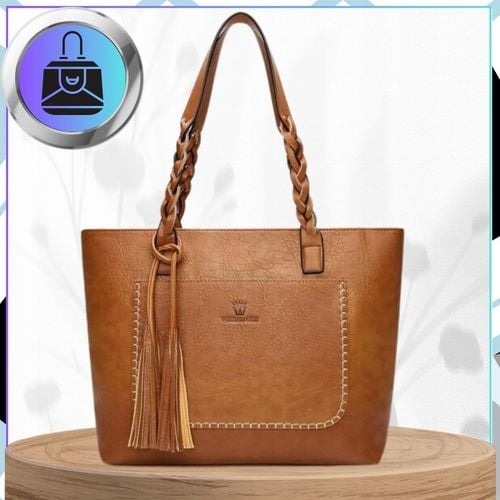 Damska Torebka A4 SHOPPER duża pojemna klasyczna skórzana brązowa eko skóra na Arena.pl