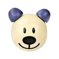 Drewniana główka MIŚ misie buzia 24mm niebieski