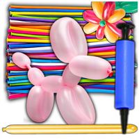 tg48097 balony do modelowania skręcania 50szt z pompką rurki kolorowe