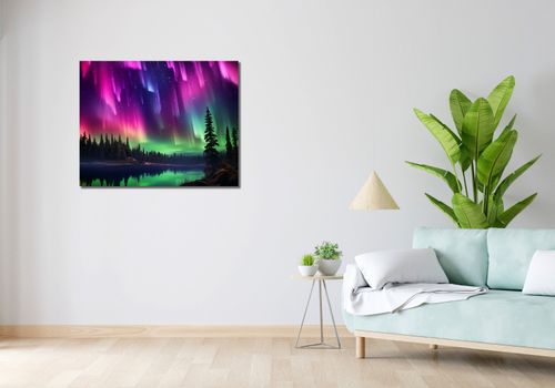 Obraz 90x70cm Zorza Nad Lasem na Arena.pl