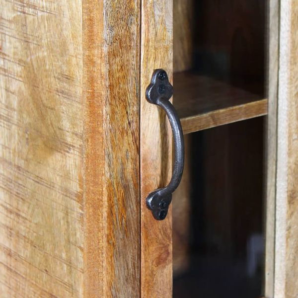 Szafka pod umywalkę, lustro, 2 szafki boczne, drewno mango zdjęcie 3