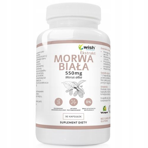 MORWA BIAŁA ekstrakt Z MORWY 550mg wsparcie: POZIOM CUKRU CUKRZYCA 90k WISH na Arena.pl