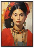 Plakat portret kobiety 50x70 cm w czarnej ramie