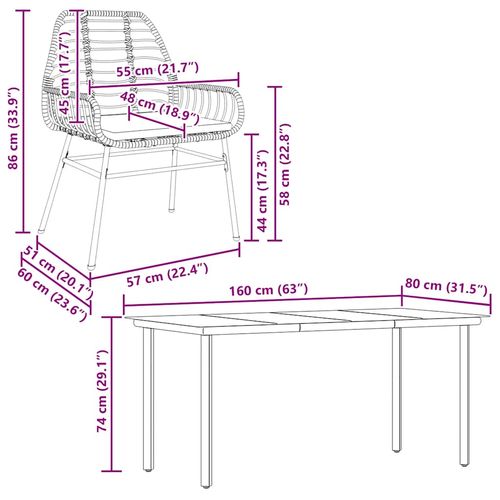 5-cz. zestaw mebli ogrodowych z poduszkami, czarny polirattan na Arena.pl