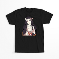 Koszulka Czarna Demon Slayer / Kimetsu no Yaiba / Miecz zabójcy demonów - WYBIERZ KOLOR KOSZULKI I FASON Damska M