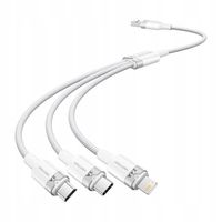 2 x Kabel Vention 3w1 1.5m USB-A do Lightning, USB-C, Micro USB Biały