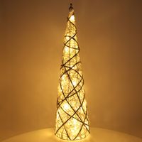 Choinka z brokatem świecąca dekoracja ze światełkami LED stożek 80x20 cm