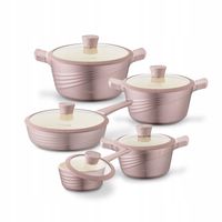 Zestaw GARNKÓW Indukcja PATELNIA Rondel Starke Pro Naturale Rose Gold 10 el