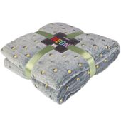 Koc narzuta z mikrofibry NEON 200x220 Darymex malachitowy w kropki