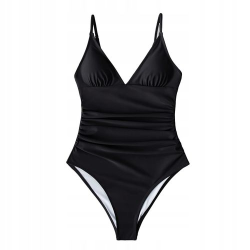 STRÓJ KĄPIELOWY JEDNOCZĘŚCIOWY KOSTIUM WYSZCZUPLAJĄCY DAMSKI CZARNY M 38 na Arena.pl