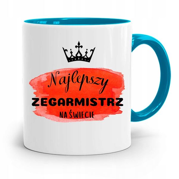 Kubek Błękitny Dla Zegarmistrza Najlepszy Na Z Nadrukiem Ze Zdjęciem zdjęcie 1