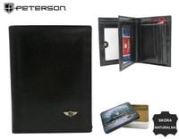 elegancki, duży portfel męski ze skóry naturalnej - peterson