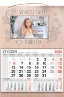 KALENDARZ 2025 jednodzielny DREWNIANY prezent mikołajki święta ze zdjęciem