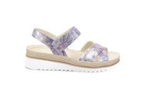 Gabor Sandały damskie - 23.728.33 kwiaty - rozmiar 40 - fioletowe skórzane
