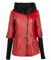 Kurtka skórzana damska "Iza" z odpinanymi rekawami Rozmiar odzieży L