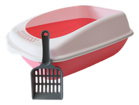 kuweta dla kota otwara różowa z łopatką CLASSIC UNIQ PETS 35x50x17cm