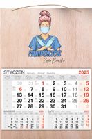 KALENDARZ wiszący 2025 jednodzielny DREWNIANY prezent dla PANI DOKTOR