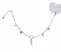 Bransoletka na nogę stal chirurgiczna Ażurowe skrzydełko Serduszka