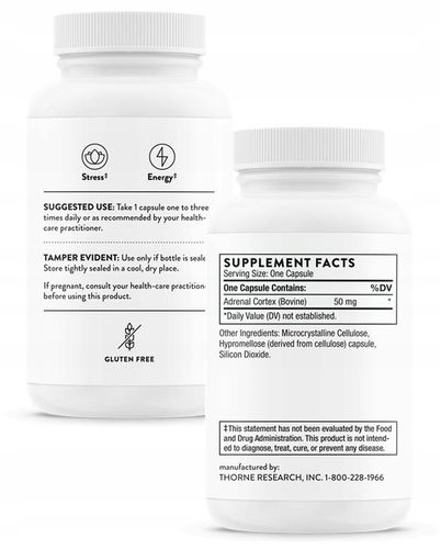 THORNE RESEARCH Adrenal Cortex - Kora Nadnerczy (60 kaps.) na Arena.pl