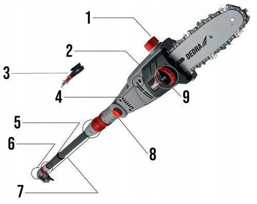 DEDRA DED8699 PIŁA PILARKA TELESKOPOWA GAŁĘZI 750W OKRZESYWARKA na Arena.pl