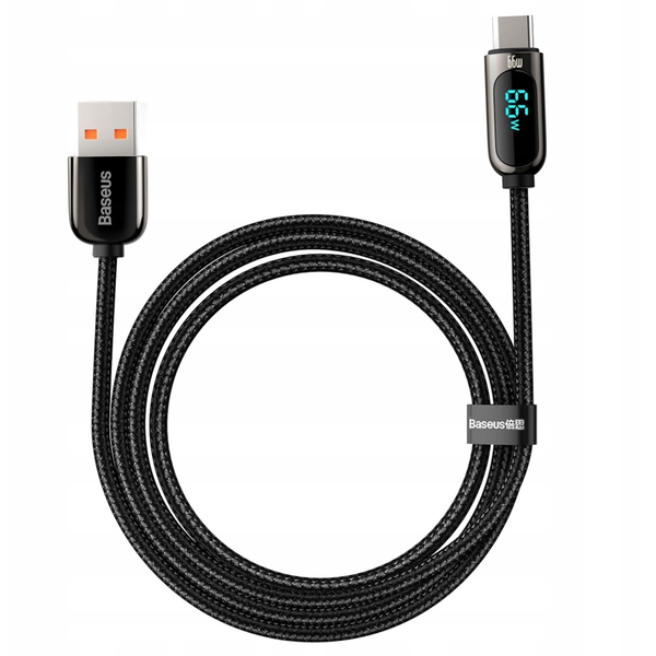 kabel usb do usb-c baseus display, 66w, 1m (czarny) zdjęcie 1
