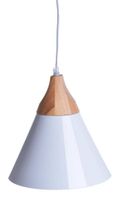 Lampa wisząca biała z drewnem