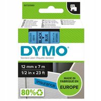 Taśma do drukarek etykiet D1 45016, czarna/niebieska 12mmx7m DYMO