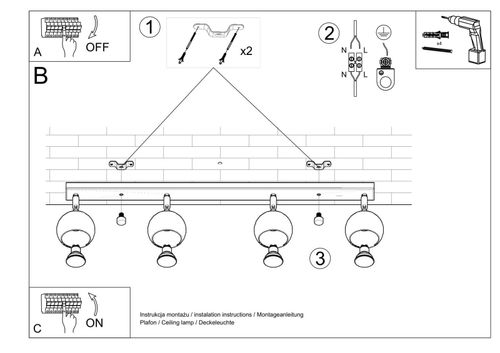 Spot LAMPA sufitowa SL.0447 reflektorowa OPRAWA listwa spot balls czarne na Arena.pl
