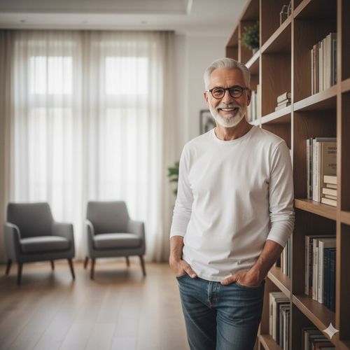 Podkoszulek męski z długim rękawem 100% bawełna BIAŁY bez ocieplenia na Arena.pl