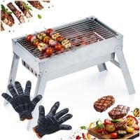 Grill Węglowy Składany Przenośny Ogrodowy Turystyczny Piknikowy Mały 46 cm