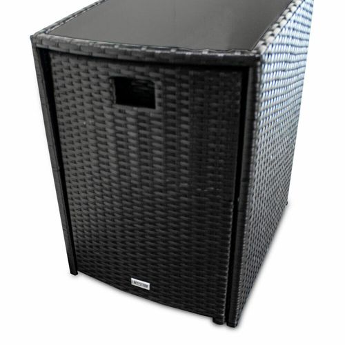 MEBLE OGRODOWE Z TECHNORATTANU STOLIK 2 CHOWANE FOTELE CZARNE 17385 na Arena.pl