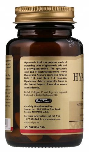 SOLGAR Collagen Hyaluronic Acid Complex 30t KOLAGEN KWAS HIALURONOWY WIT C na Arena.pl