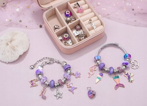 ZESTAW DO ROBIENIA NASZYJNIKÓW BRANSOLETEK KREATYWNY PREZENT DLA DZIECI na Arena.pl