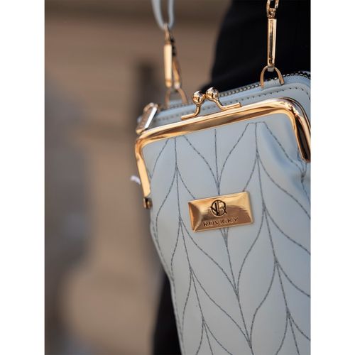 błękitna mini torebka damska z odczepianym przednim panelem - rovicky na Arena.pl