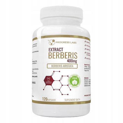 Berberys Extract Korzeń 400mg Berberyna Produkt Vege 120kap. Progress Labs na Arena.pl