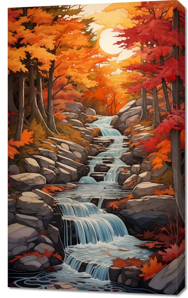 Obraz 60x100cm Jesienne Wodospady zdjęcie 1