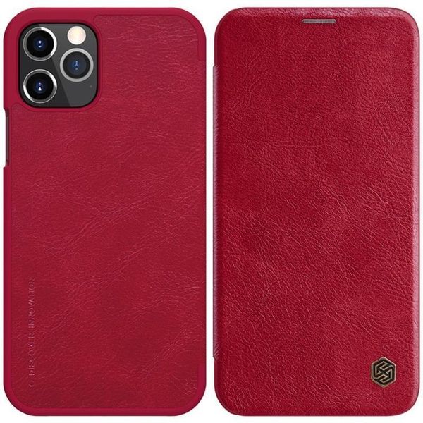 Nillkin Qin Leather Case - Etui Apple iPhone 12 Pro Max (Red) zdjęcie 1