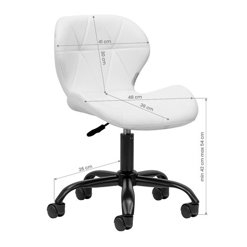 Taboret kosmetyczny QS-06B czarno biały na Arena.pl