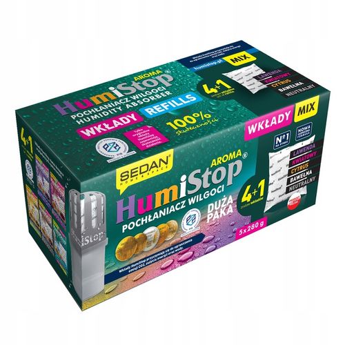 HUMISTOP WKŁAD ZAPAS DO POCHŁANIACZA WILGOCI X 5 MIX + ZAWIESZKA na Arena.pl