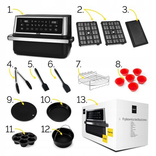 Frytkownica beztłuszczowa 11L Air Fryer Yoer 2800W 12 programów 23 na Arena.pl