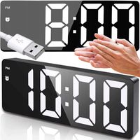 BUDZIK ZEGAR ELEKTRONICZNY LED GŁOŚNY STOJĄCY TEMPERATURA DATA + KABEL